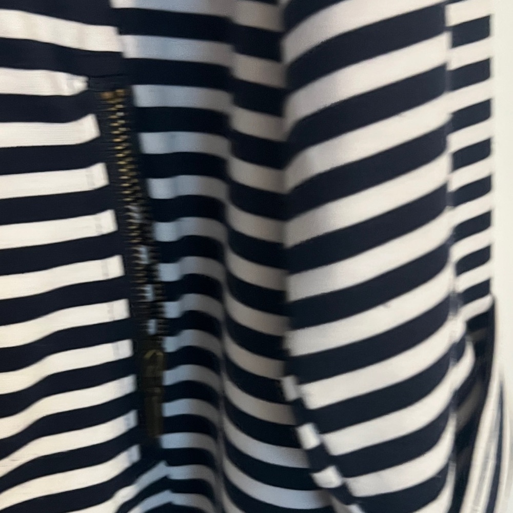 Christian Siriano Black and White Striped Hooded Zip Jacket - Picture 4 of 9